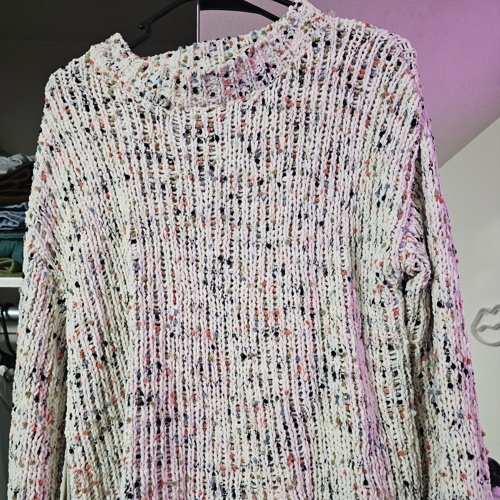 White confetti sweater